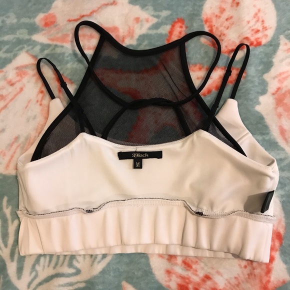 🐙2:$14/3:$19/4:$24🐙 White and Black Sports Bra - Picture 4 of 6